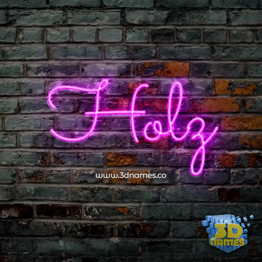 holz in Pink Neon style - 3D name wallpaper