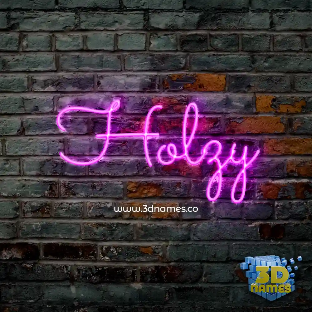holzy in Pink Neon style - 3D name wallpaper