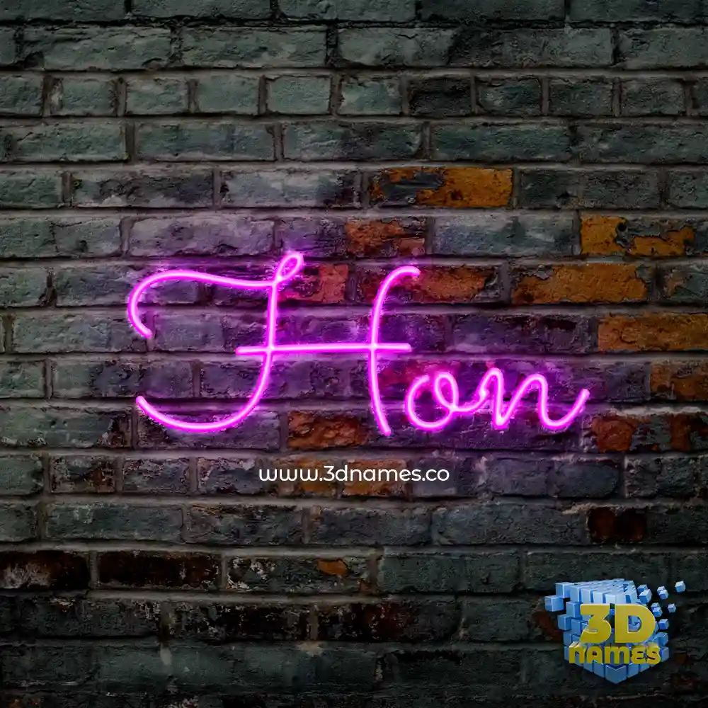 hon in Pink Neon style - 3D name wallpaper