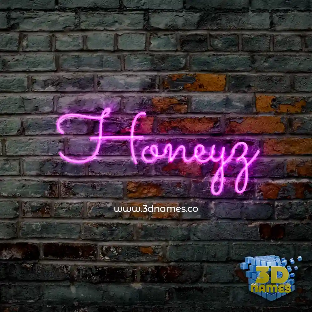 honeyz in Pink Neon style - 3D name wallpaper