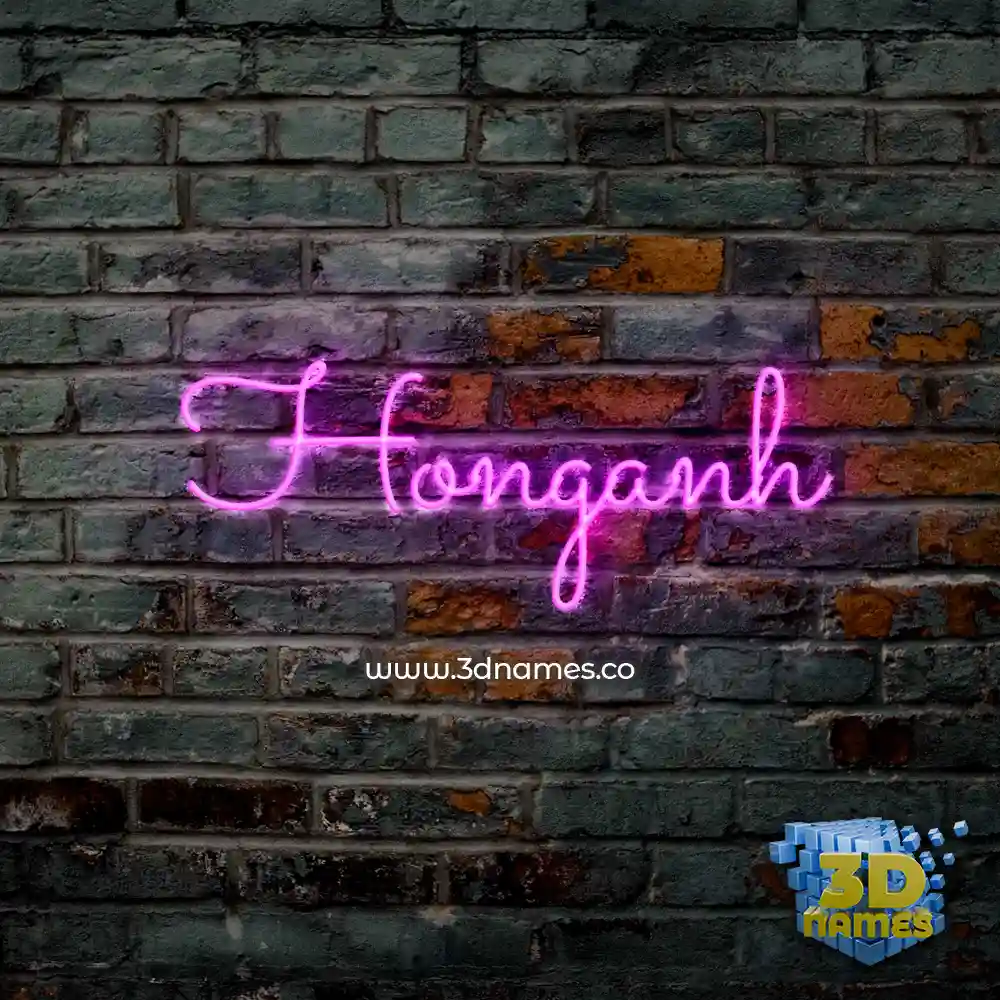 honganh in Pink Neon style - 3D name wallpaper