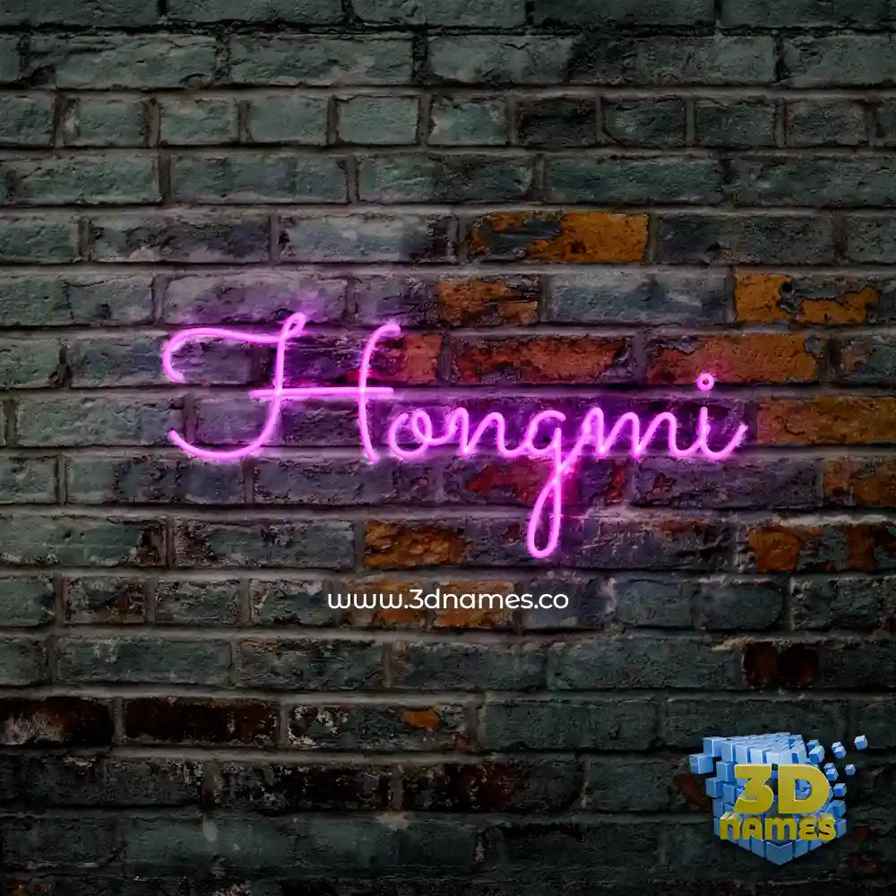 hongmi in Pink Neon style - 3D name wallpaper
