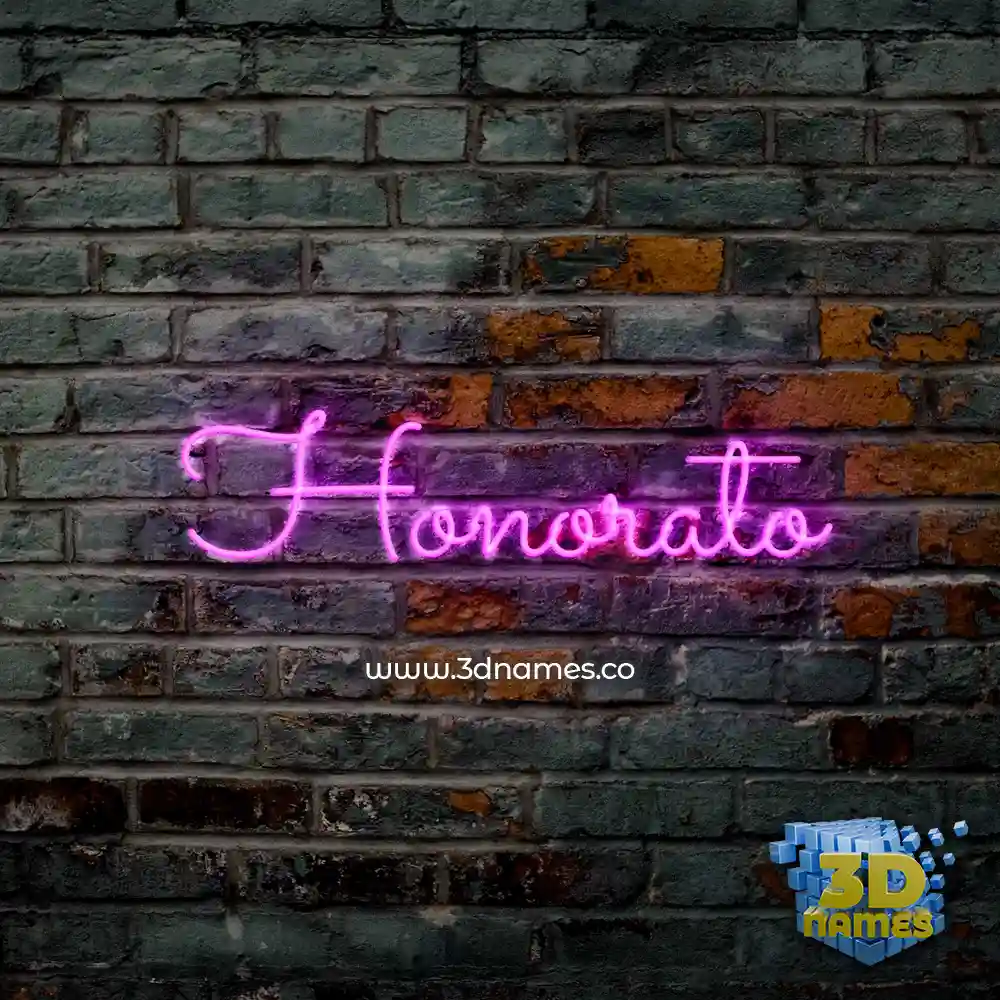 honorato in Pink Neon style - 3D name wallpaper