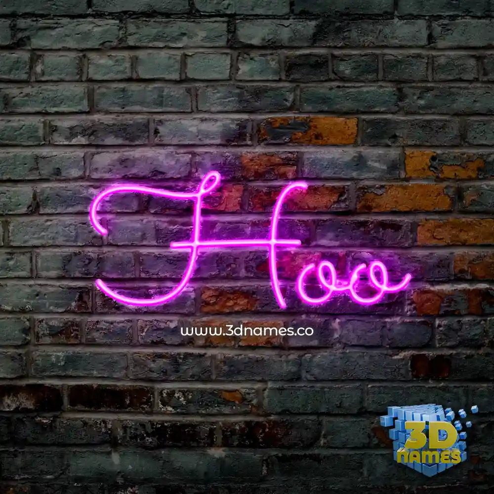 hoo in Pink Neon style - 3D name wallpaper