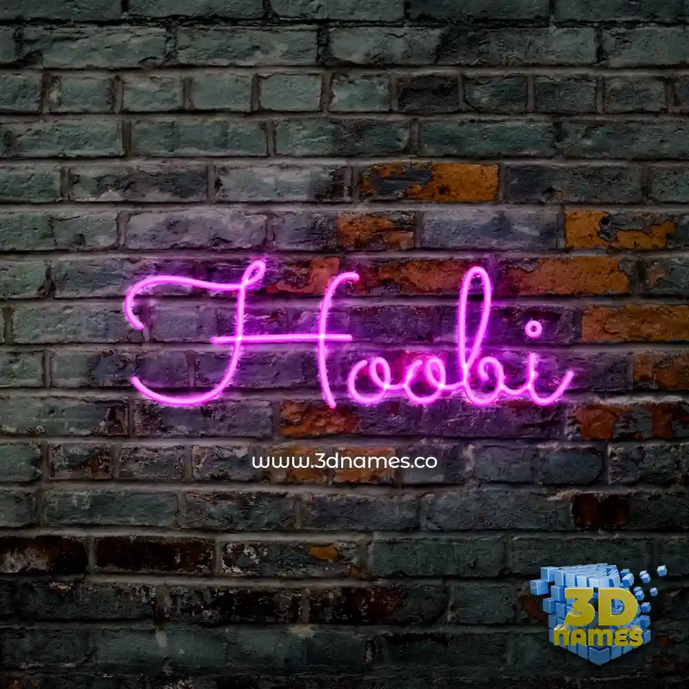 hoobi in Pink Neon style - 3D name wallpaper