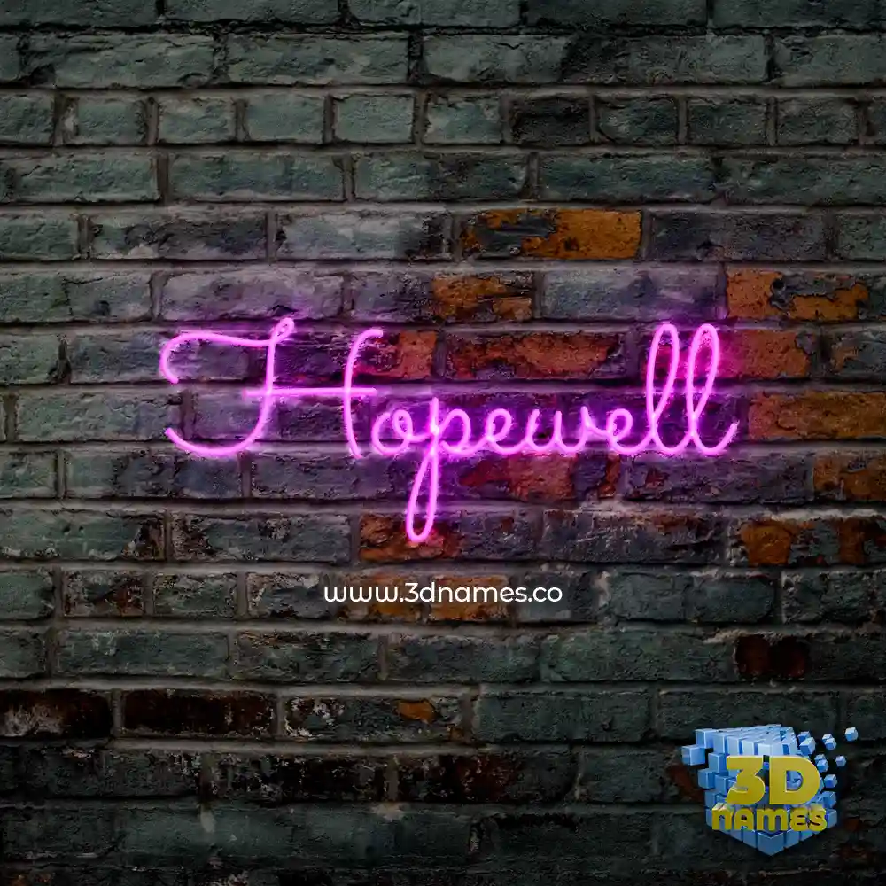 hopewell in Pink Neon style - 3D name wallpaper