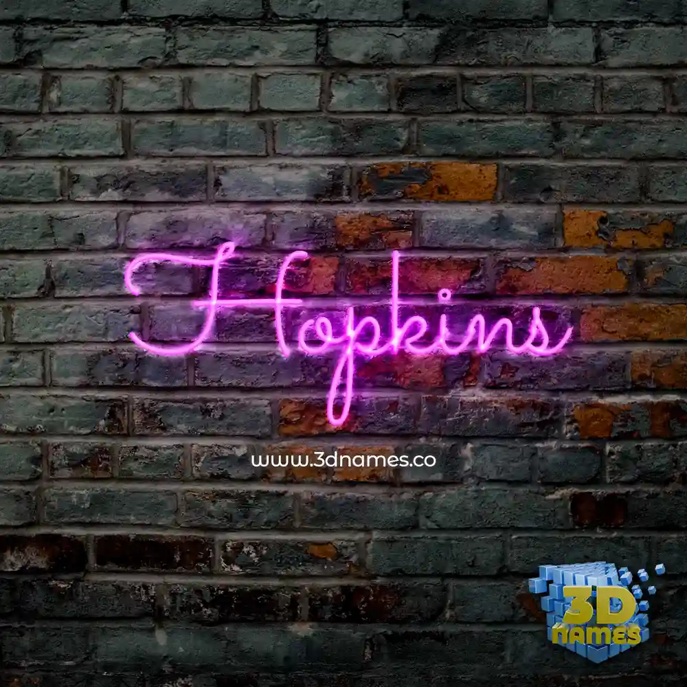 hopkins in Pink Neon style - 3D name wallpaper