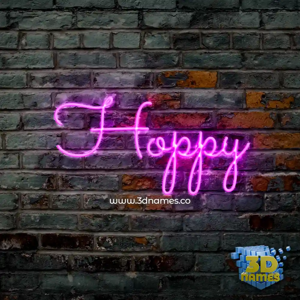 hoppy in Pink Neon style - 3D name wallpaper