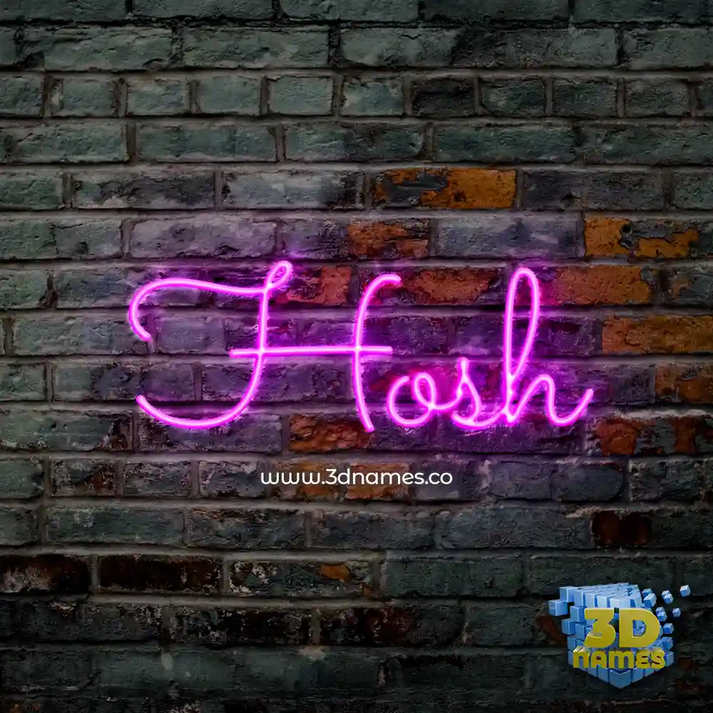 hosh in Pink Neon style - 3D name wallpaper