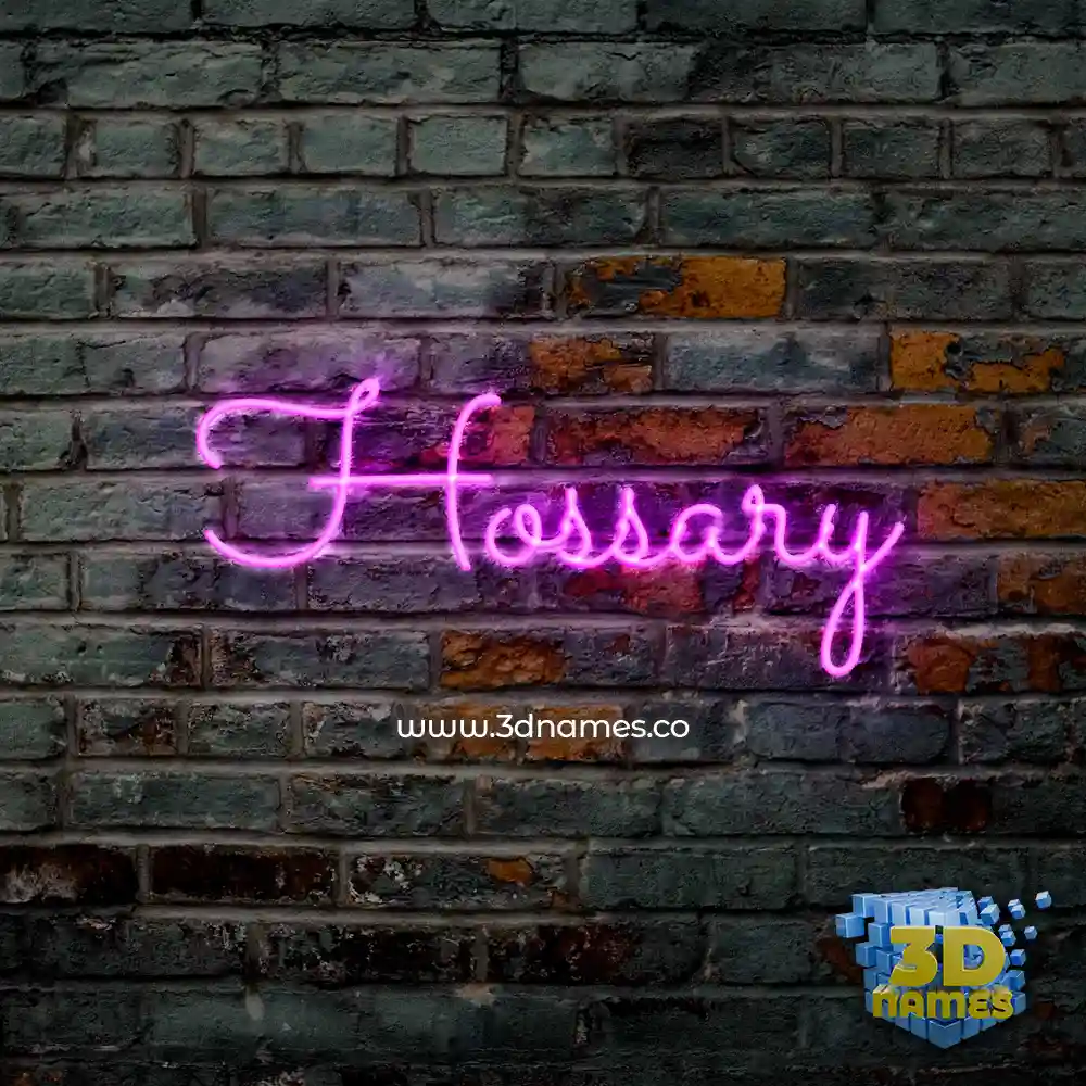 hossary in Pink Neon style - 3D name wallpaper