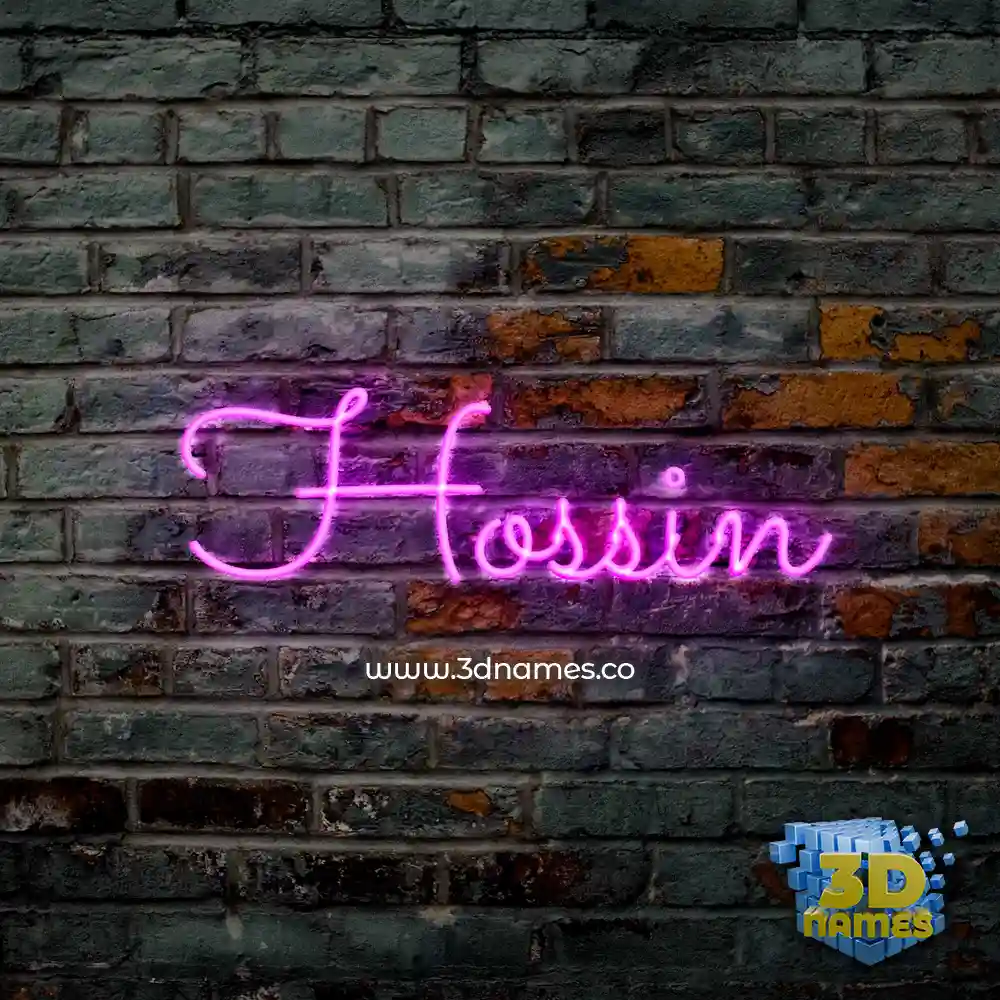 hossin in Pink Neon style - 3D name wallpaper