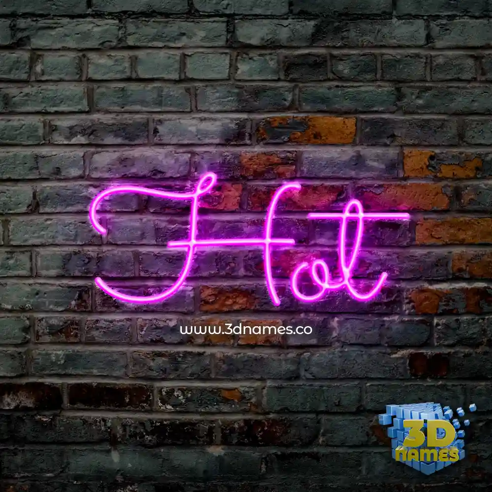 hot in Pink Neon style - 3D name wallpaper
