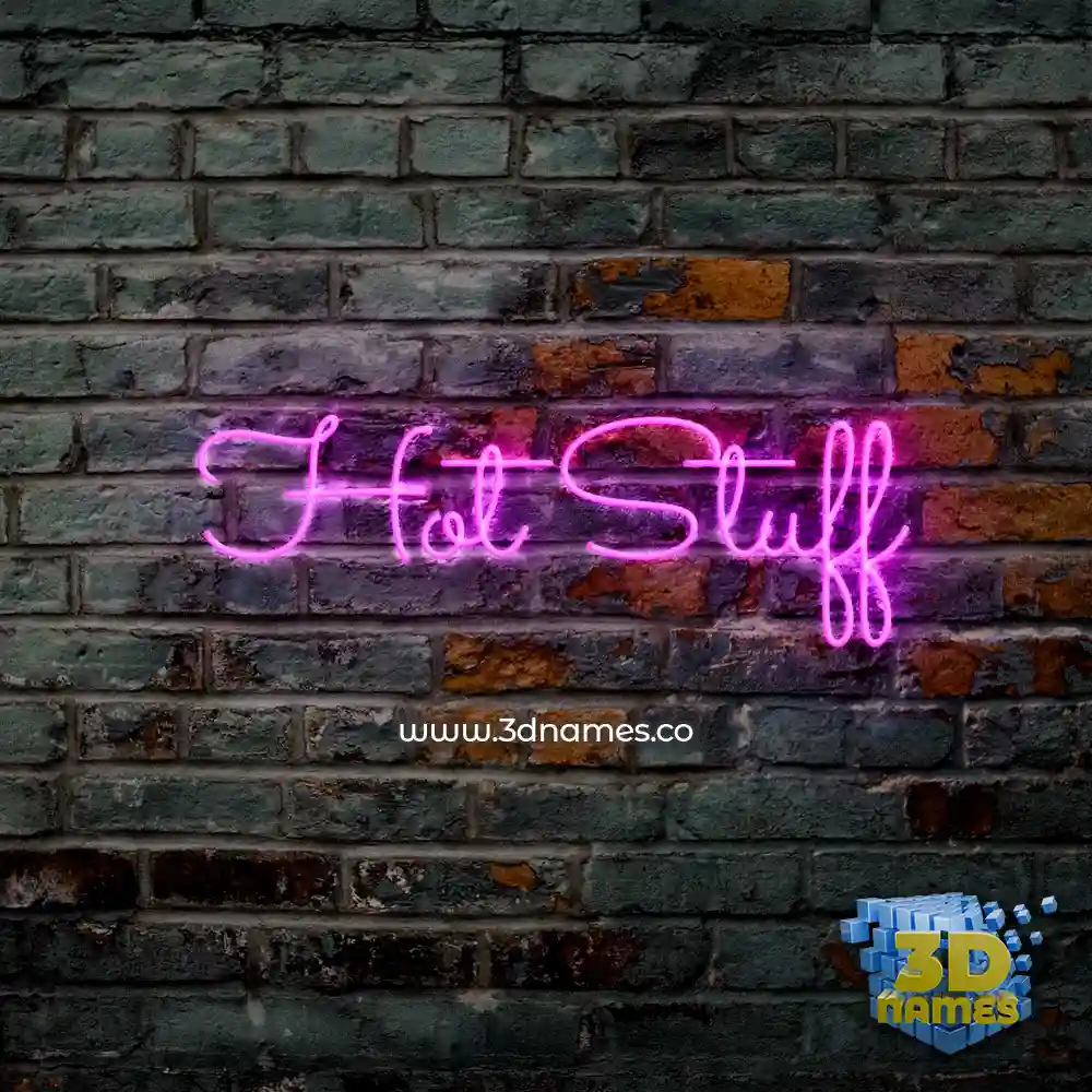 hot stuff in Pink Neon style - 3D name wallpaper