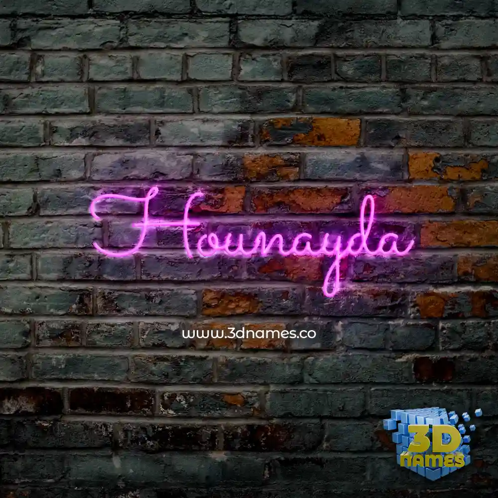 hounayda in Pink Neon style - 3D name wallpaper