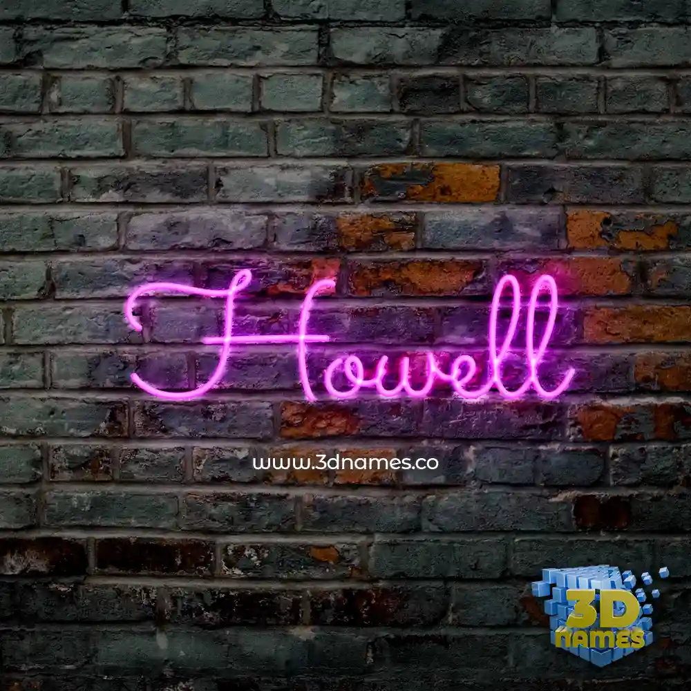 howell in Pink Neon style - 3D name wallpaper