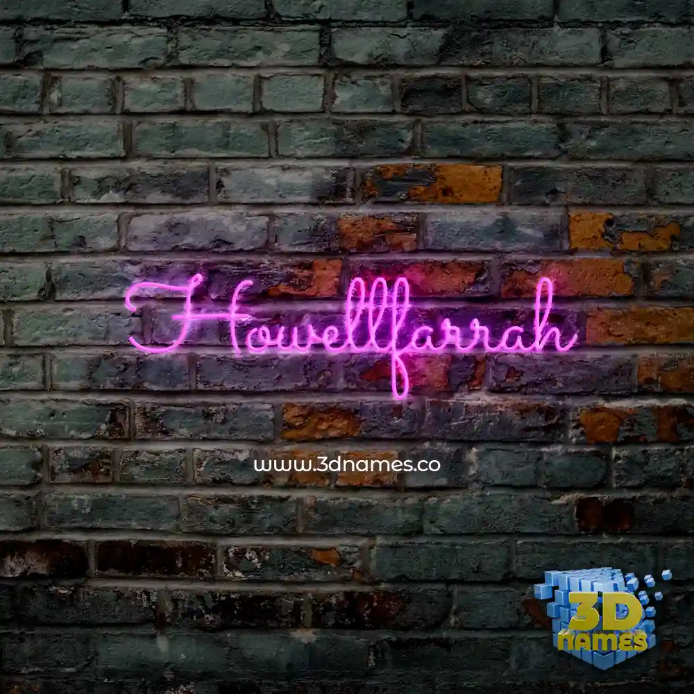howellfarrah in Pink Neon style - 3D name wallpaper
