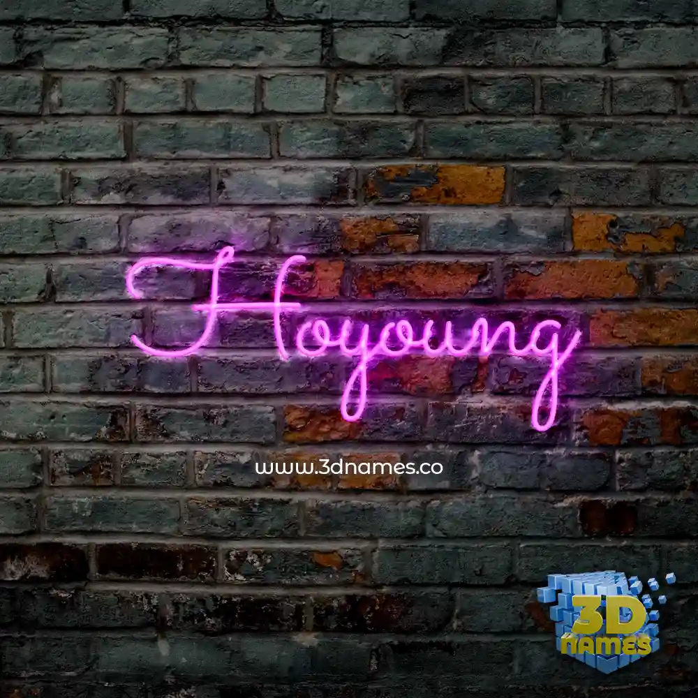 hoyoung in Pink Neon style - 3D name wallpaper