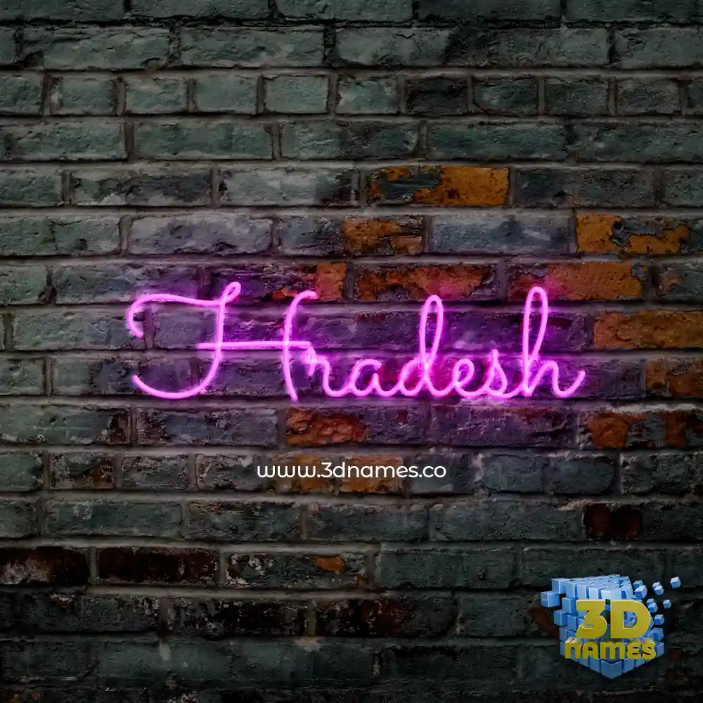 hradesh in Pink Neon style - 3D name wallpaper