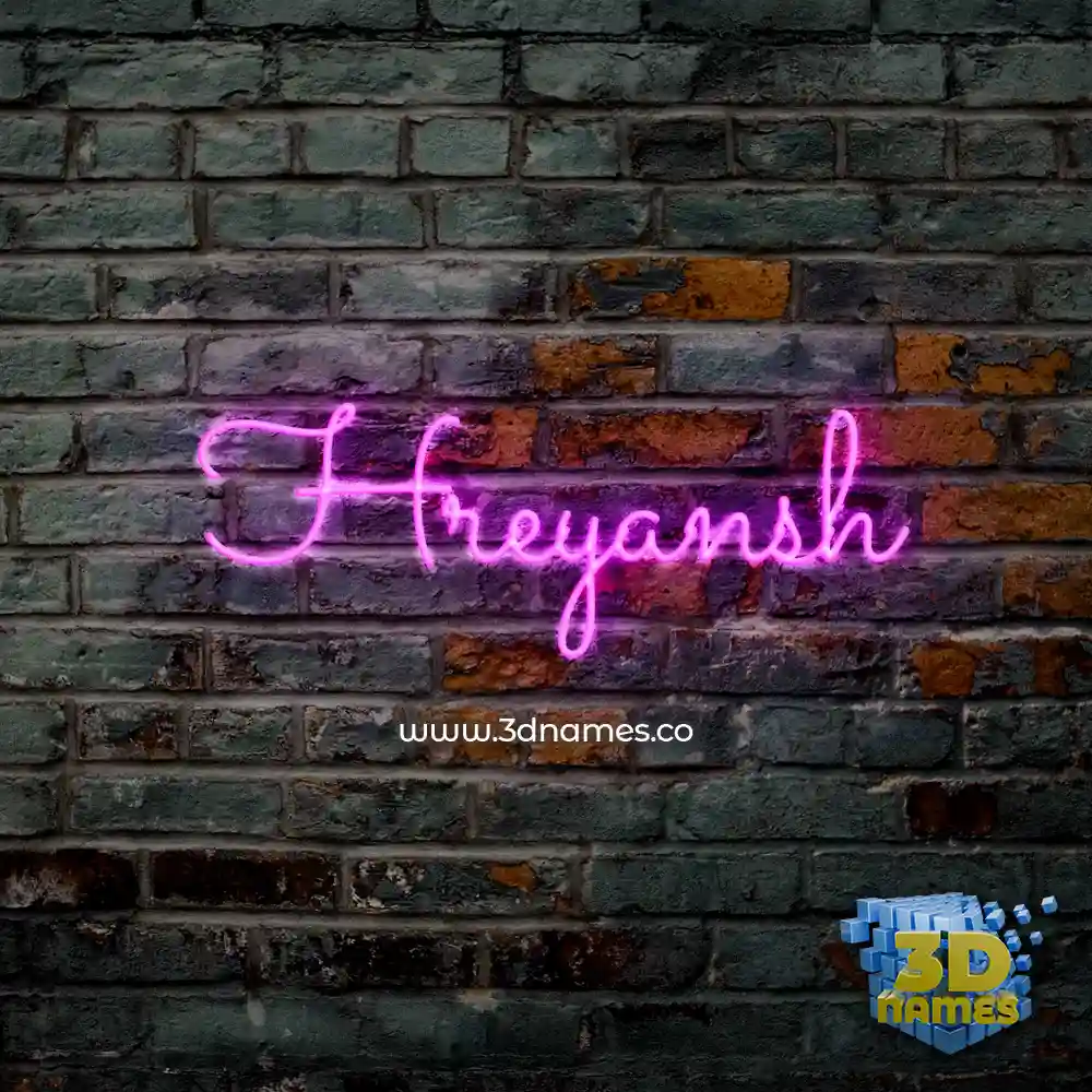 hreyansh in Pink Neon style - 3D name wallpaper