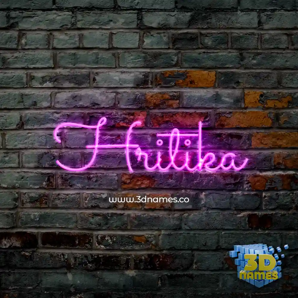 hritika in Pink Neon style - 3D name wallpaper