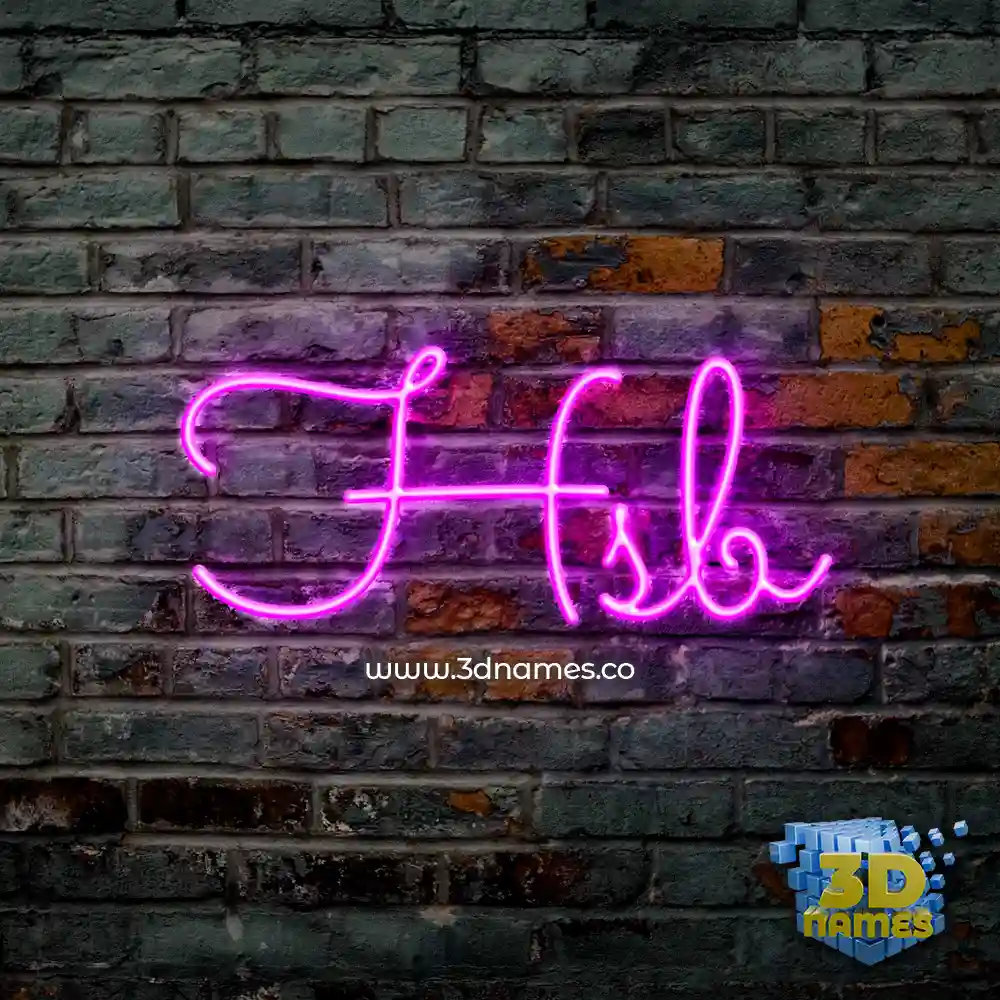 hsb in Pink Neon style - 3D name wallpaper