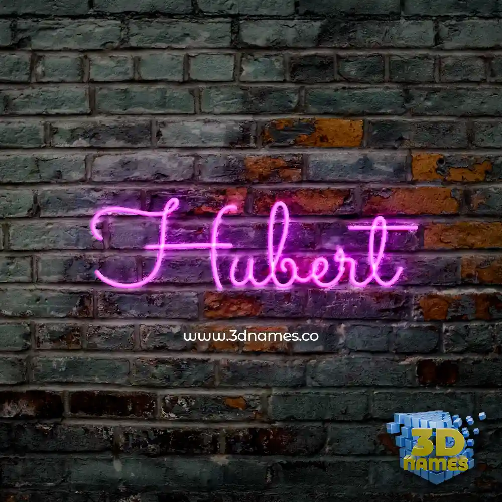 hubert in Pink Neon style - 3D name wallpaper