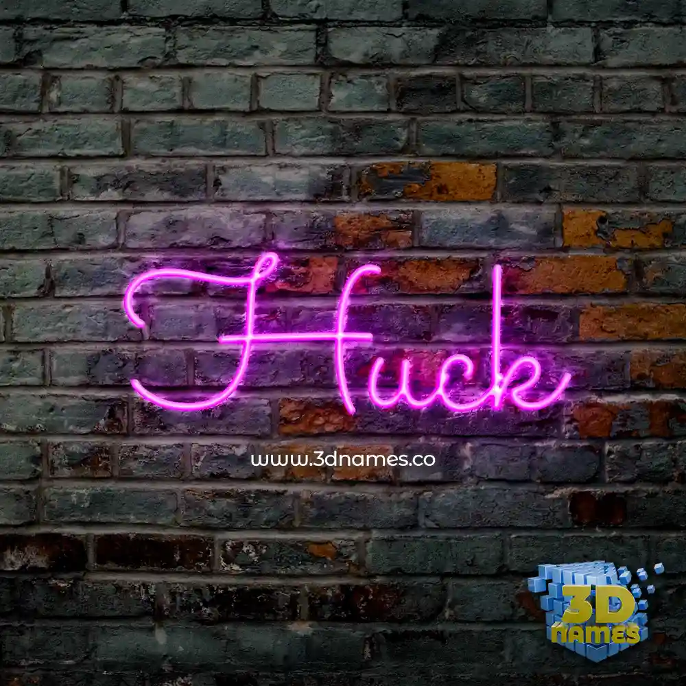 huck in Pink Neon style - 3D name wallpaper