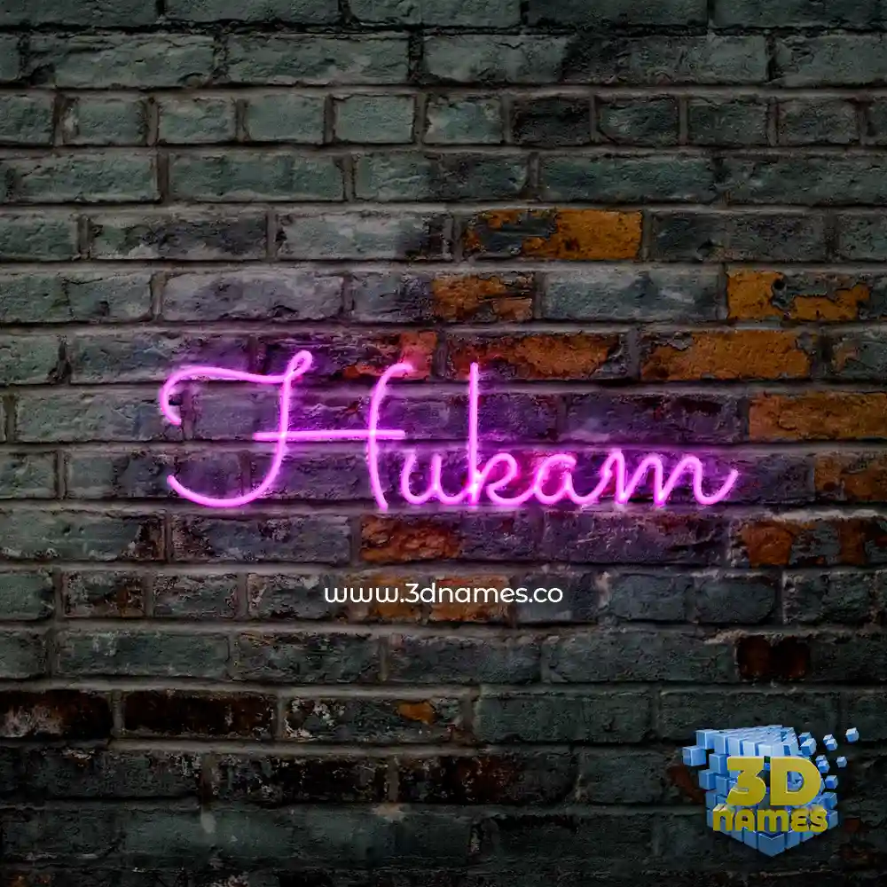 hukam in Pink Neon style - 3D name wallpaper