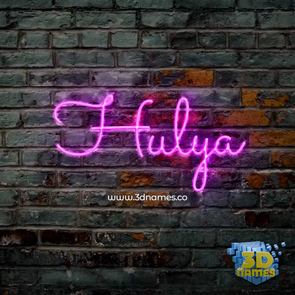 hulya in Pink Neon style - 3D name wallpaper