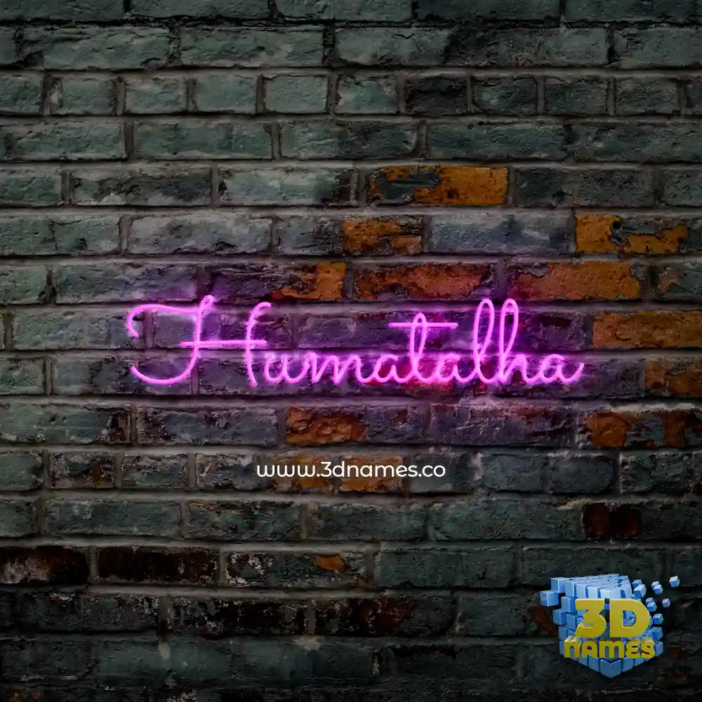 humatalha in Pink Neon style - 3D name wallpaper