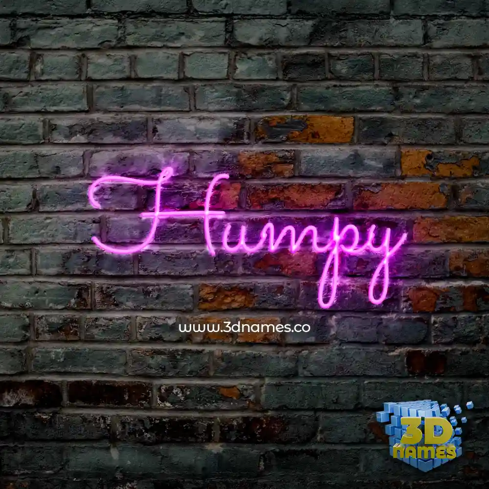 humpy in Pink Neon style - 3D name wallpaper