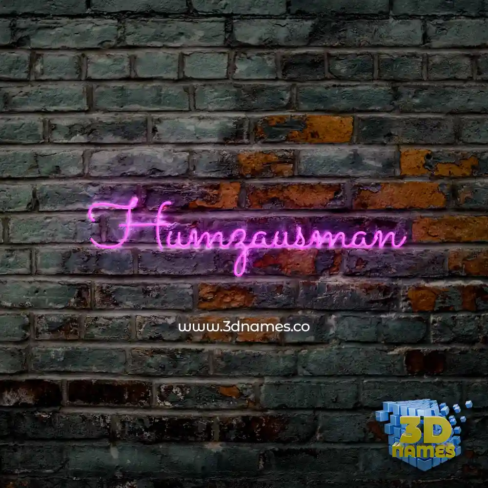 humzausman in Pink Neon style - 3D name wallpaper