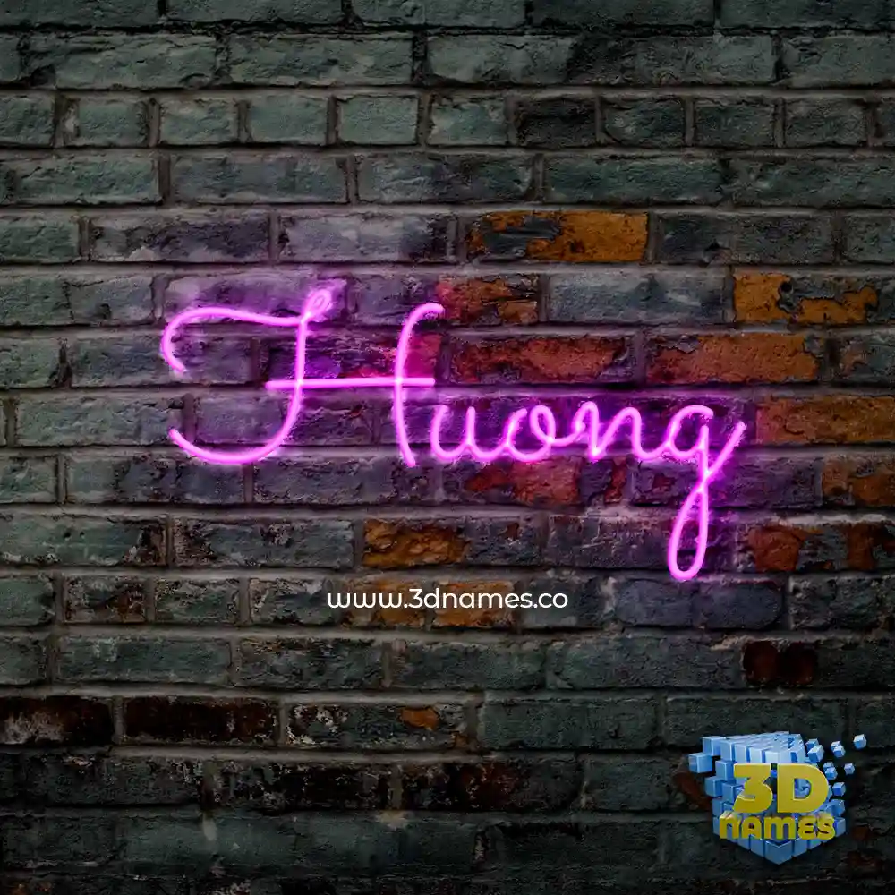 huong in Pink Neon style - 3D name wallpaper