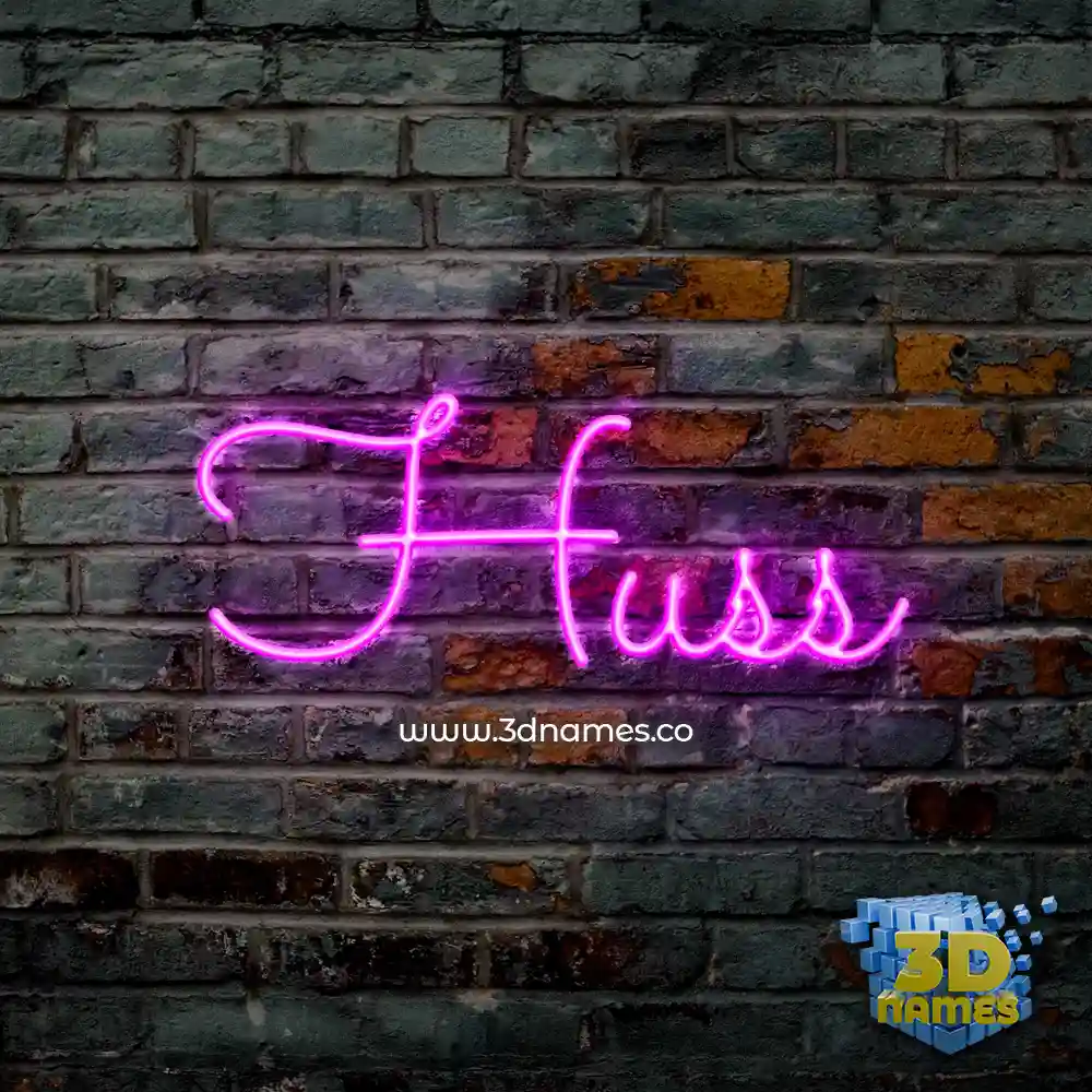 huss in Pink Neon style - 3D name wallpaper