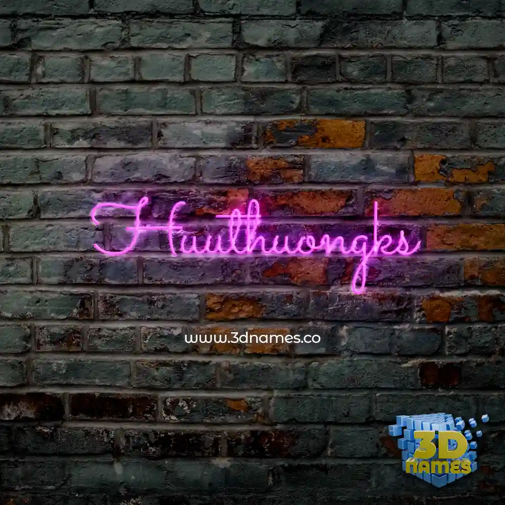 huuthuongks in Pink Neon style - 3D name wallpaper