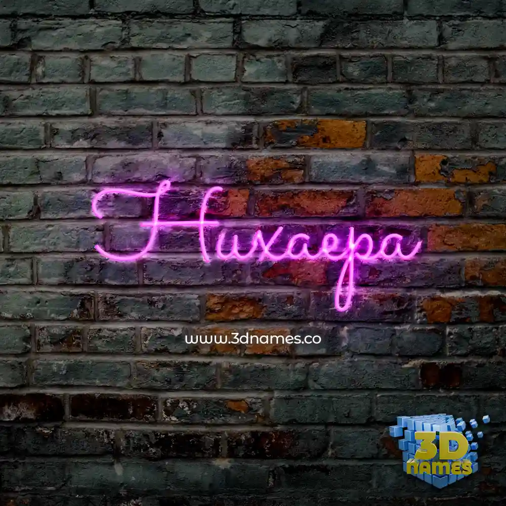 huxaepa in Pink Neon style - 3D name wallpaper