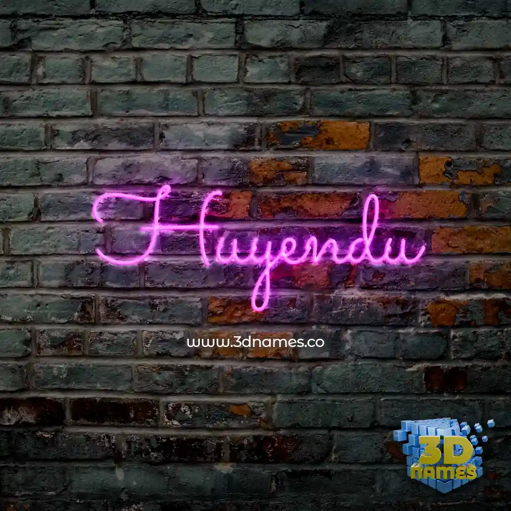 huyendu in Pink Neon style - 3D name wallpaper