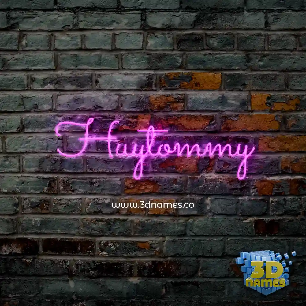 huytommy in Pink Neon style - 3D name wallpaper