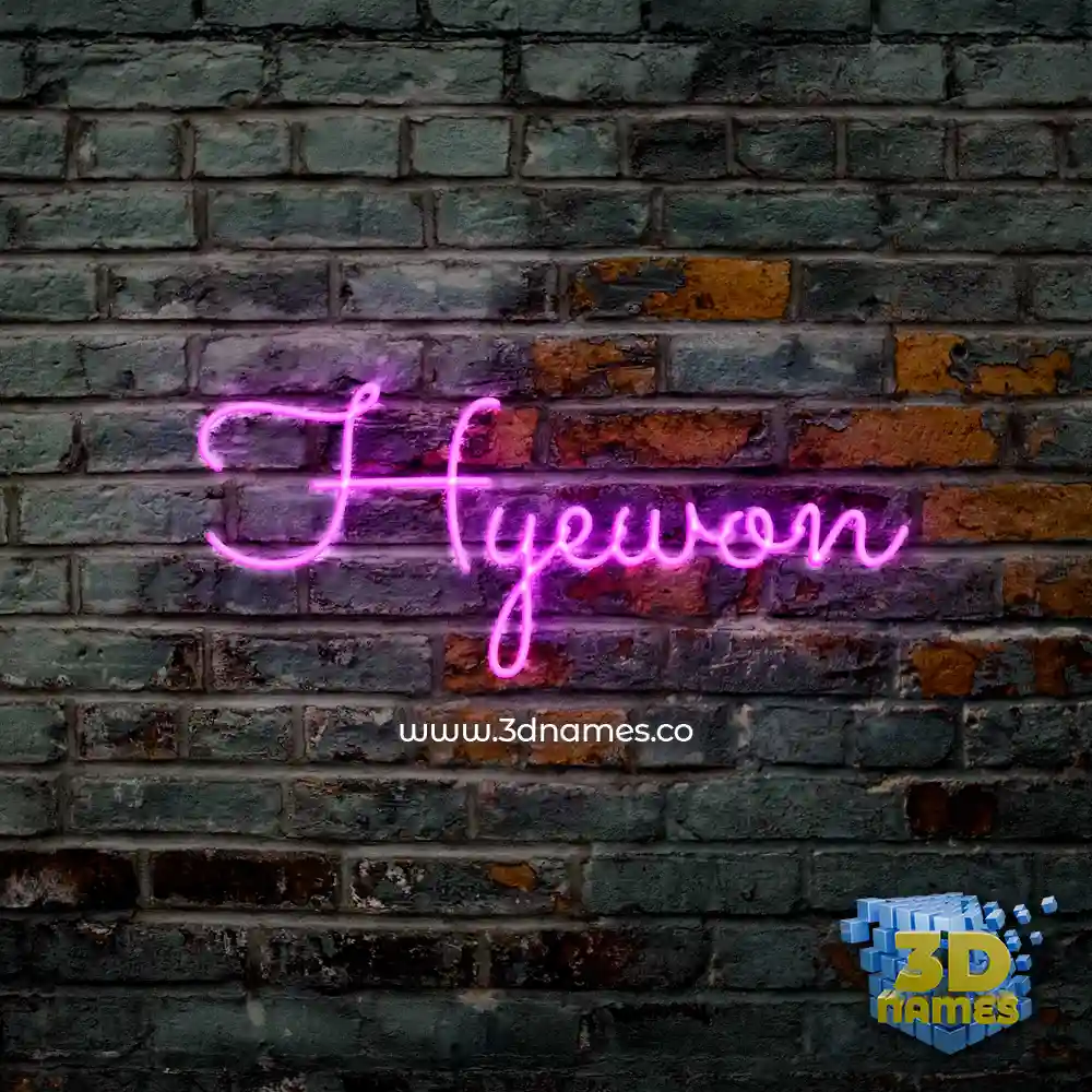 hyewon in Pink Neon style - 3D name wallpaper