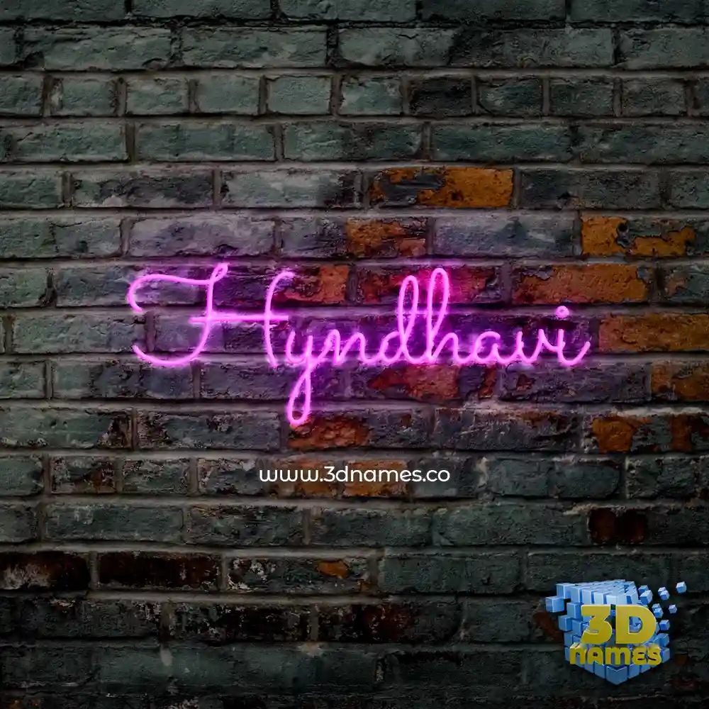 hyndhavi in Pink Neon style - 3D name wallpaper