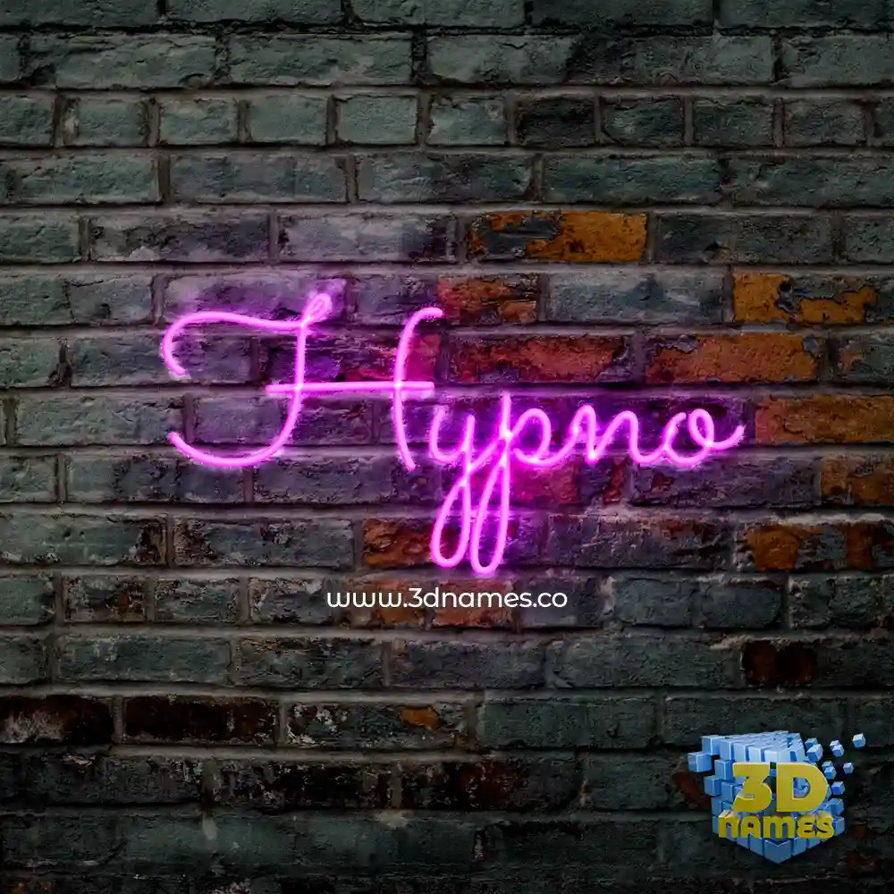 hypno in Pink Neon style - 3D name wallpaper