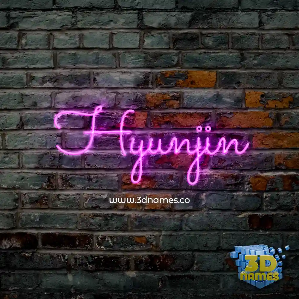 hyunjin in Pink Neon style - 3D name wallpaper