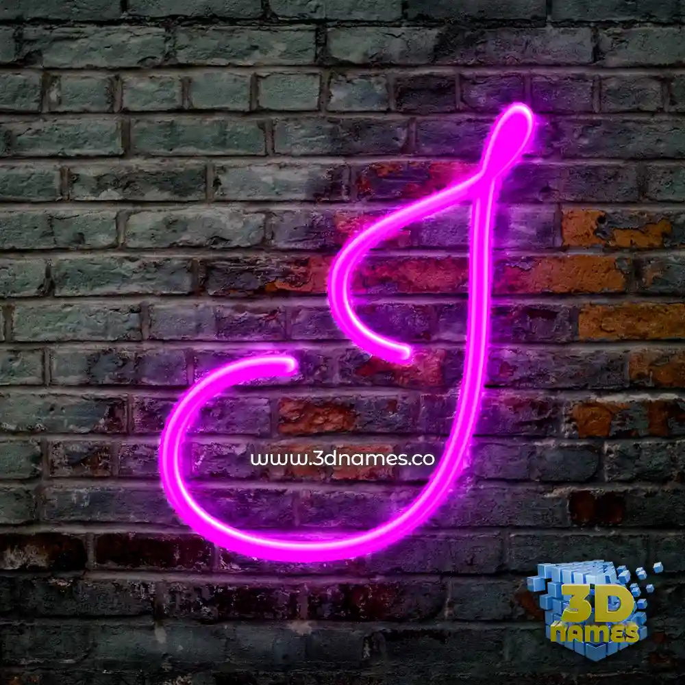 i in Pink Neon style - 3D name wallpaper