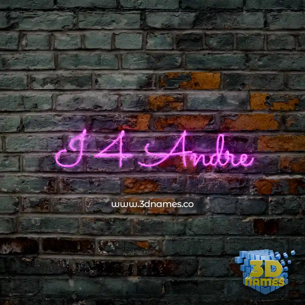 i 4 andre in Pink Neon style - 3D name wallpaper