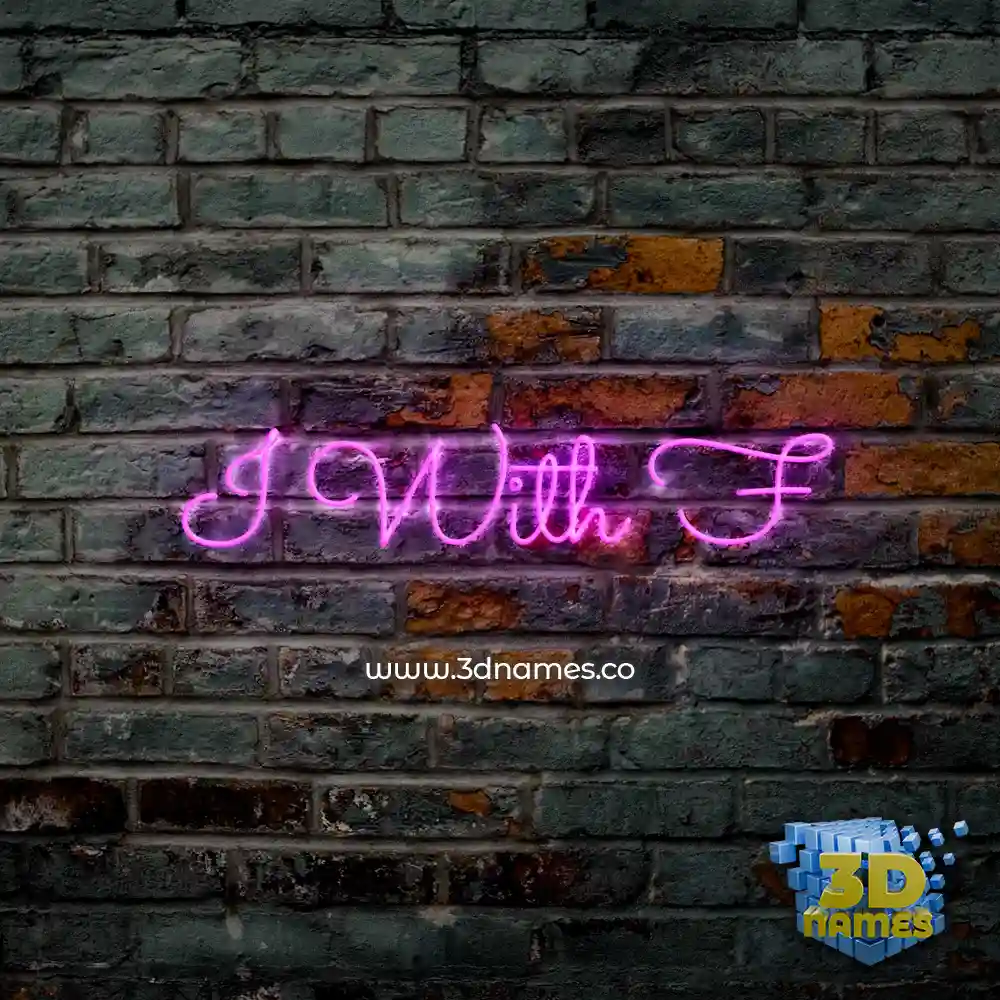 i with f in Pink Neon style - 3D name wallpaper