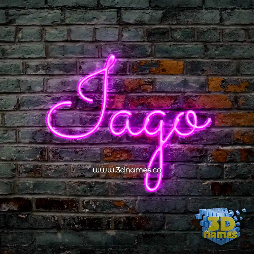 iago in Pink Neon style - 3D name wallpaper