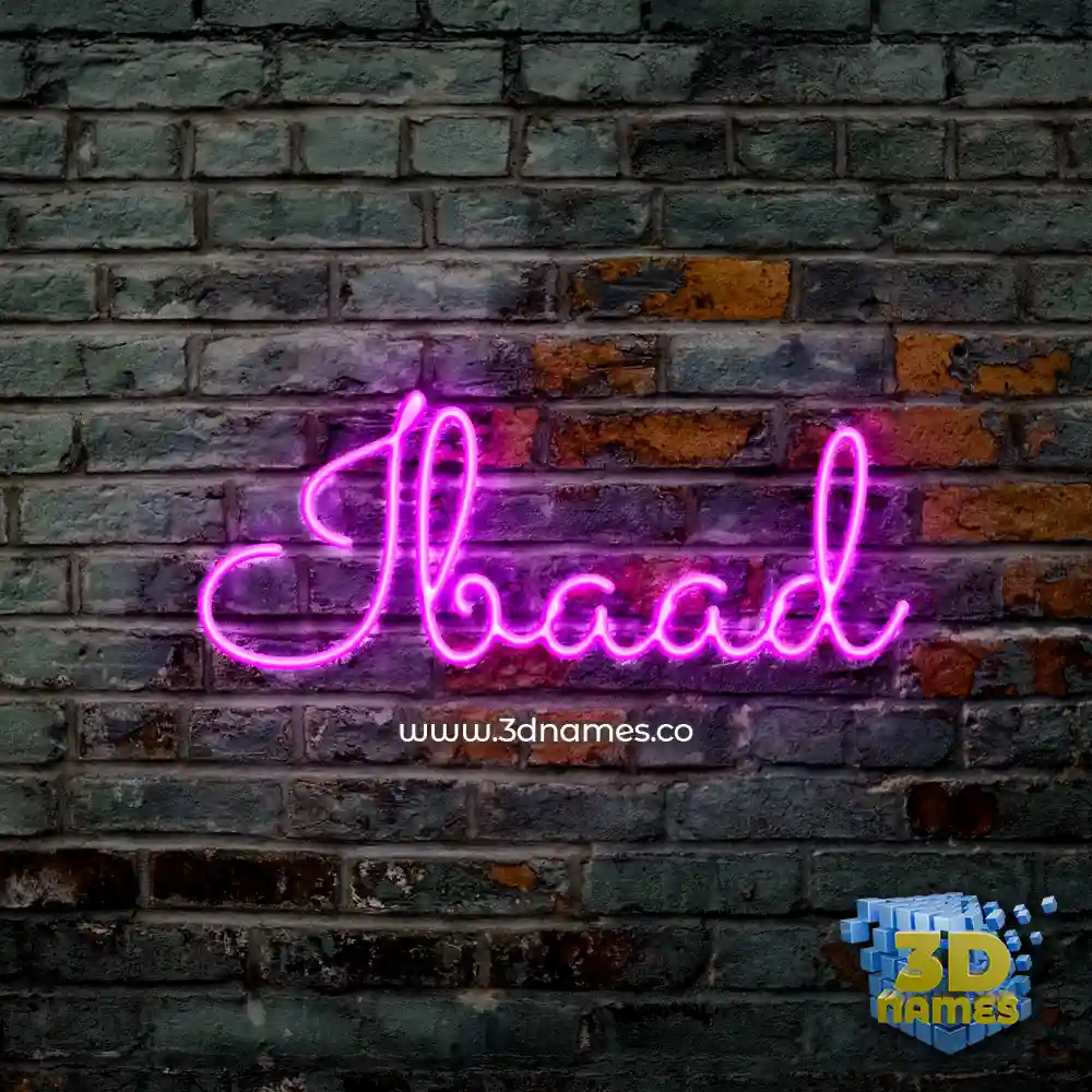 ibaad in Pink Neon style - 3D name wallpaper