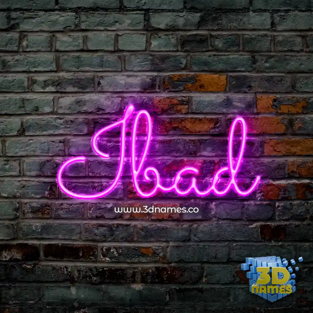 ibad in Pink Neon style - 3D name wallpaper