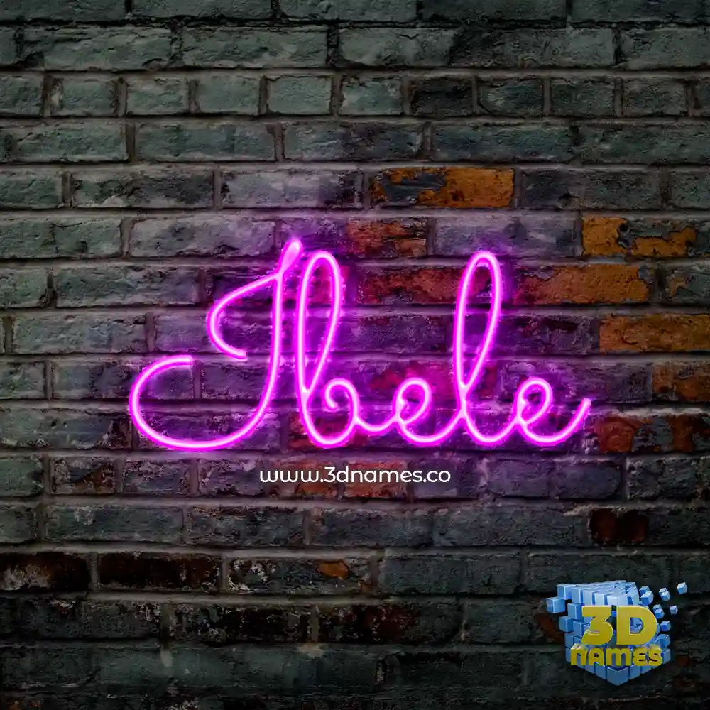 ibele in Pink Neon style - 3D name wallpaper