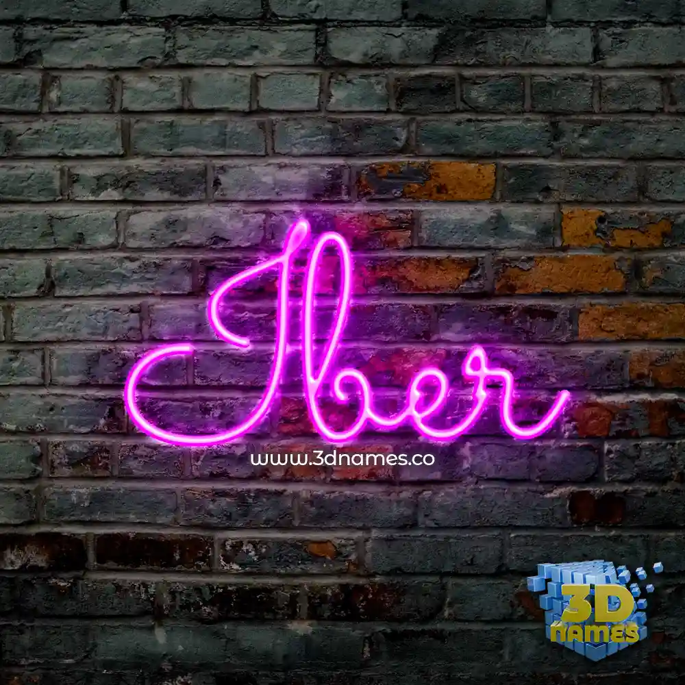 iber in Pink Neon style - 3D name wallpaper